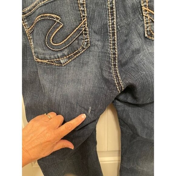 Silver Jeans Co. WOMEN'S Tuesday Mid-Rise Bootcut Denim Jeans SZ 20/L33 WORN-IN - Picture 9 of 16